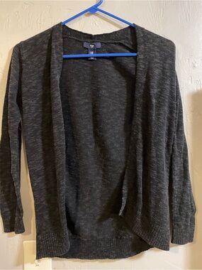 GAP Women's Dark Charcoal Open-Front Cardigan